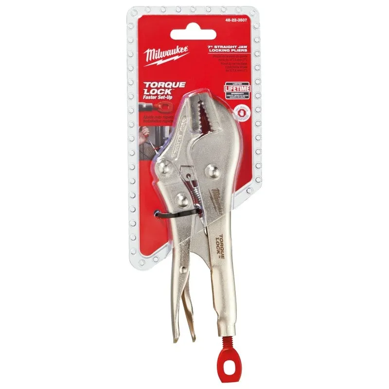 Milwaukee Torque Lock 48-22-3507 Locking Plier, 7 in OAL, 1-3/4 in Jaw Opening, Cushion-Grip Handle, 5/8 in W Jaw