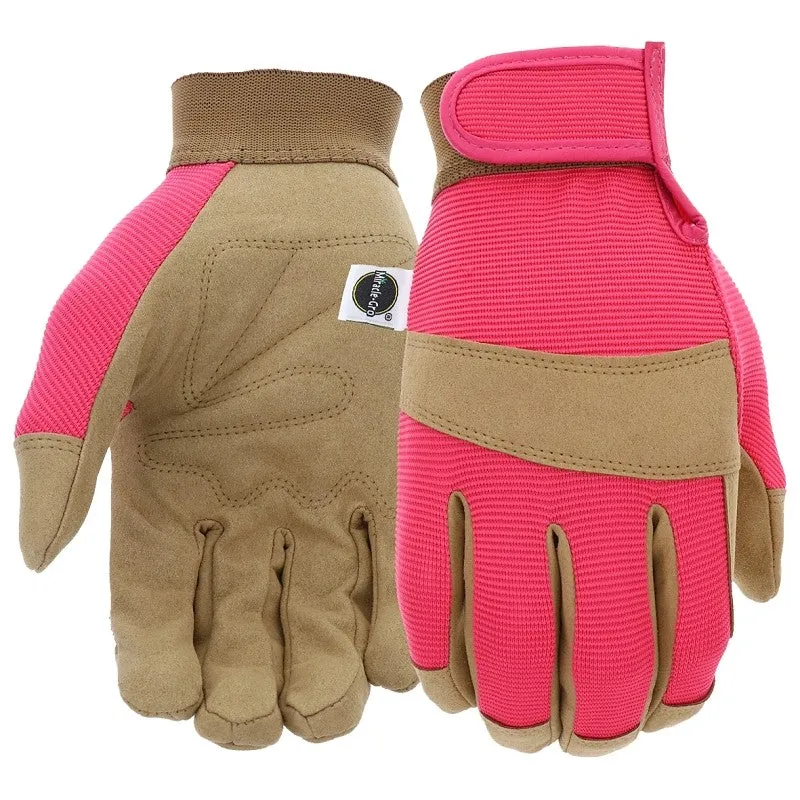 Miracle-Gro MG86205-W-ML Breathable, High-Dexterity Garden Gloves, Women’s, M/L, Hook and Loop Cuff, Synthetic Leather