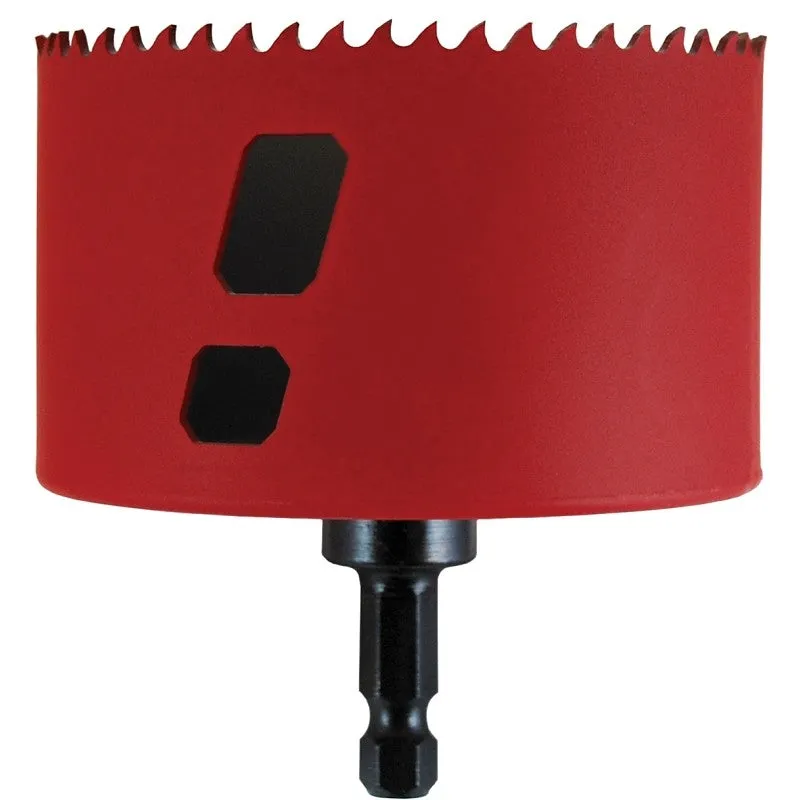 Morse MHSA64C Hole Saw, 4 in Dia, 1-15/16 in D Cutting, 3/8 in Arbor, 4/6 TPI, HSS Cutting Edge