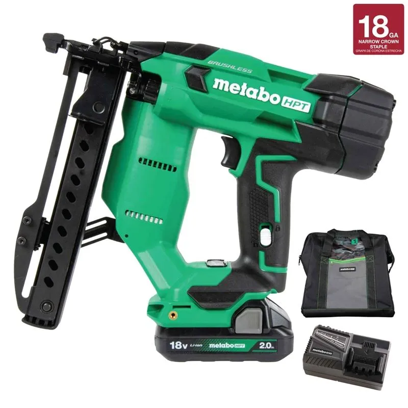 N1804DAM 18V MultiVolt Brushless 18-Gauge 1/4″ Narrow Crown Stapler Kit