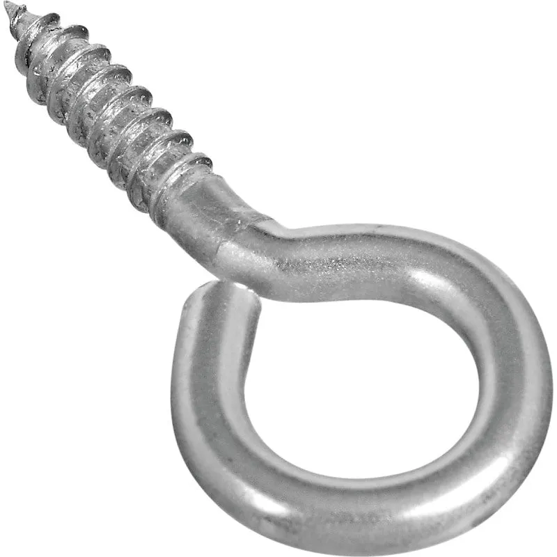 National Hardware 2016BC Series N220-467 Screw Eye, #4, 0.94 in L Thread, 2.19 in OAL, Stainless Steel (Pack of 20)