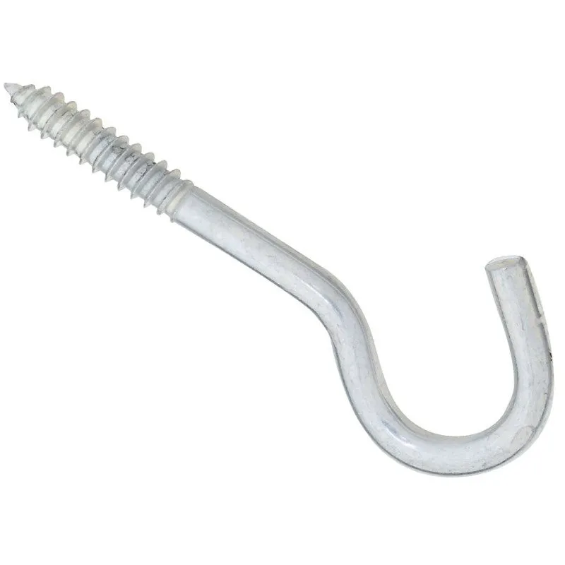 National Hardware 2156BC Series N220-871 Screw Hook, 5/16 in Opening, 4-1/2 in L, Steel, Zinc (Pack of 10)
