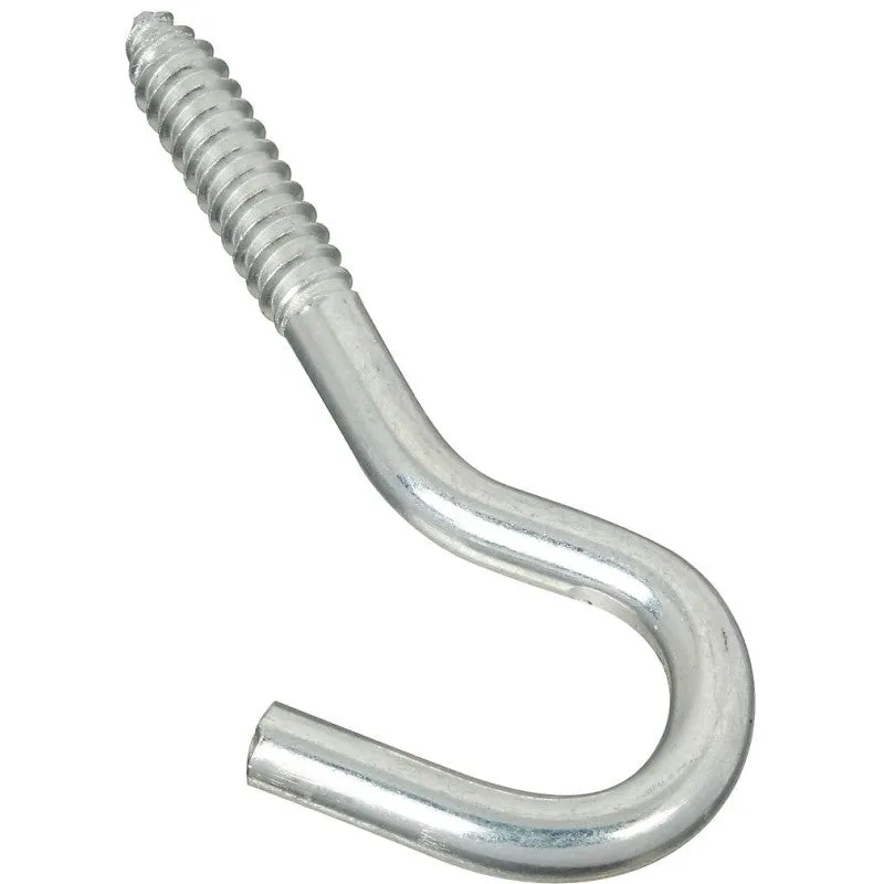 National Hardware 2156BC Series N220-889 Screw Hook, 3/8 in Opening, 4-7/8 in L, Steel, Zinc (Pack of 10)