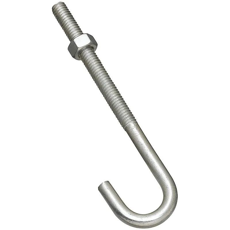 National Hardware 2195BC Series N232-926 J-Bolt, 5/16 in Thread, 3 in L Thread, 5 in L, 160 lb Working Load, Steel, Zinc (Pack of 10)