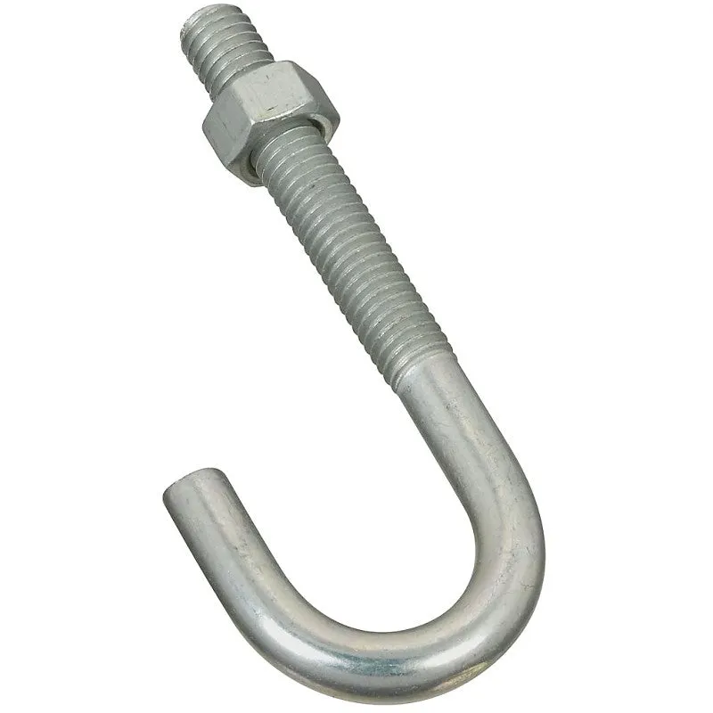 National Hardware 2195BC Series N232-942 J-Bolt, 3/8-16 Thread, 2-1/4 in L Thread, 3-3/4 in L, 225 lb Working Load, Zinc (Pack of 10)