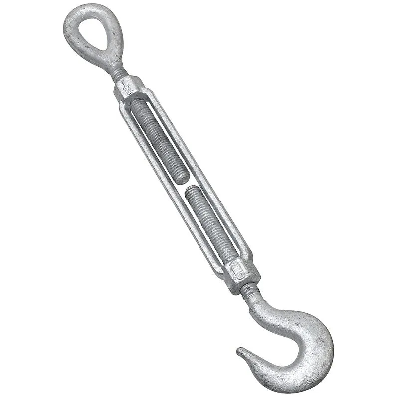 National Hardware 3272BC Series N177-501 Turnbuckle, 1040 lb Working Load, 1/2 in Thread, Hook, Eye, 6 in L Take-Up