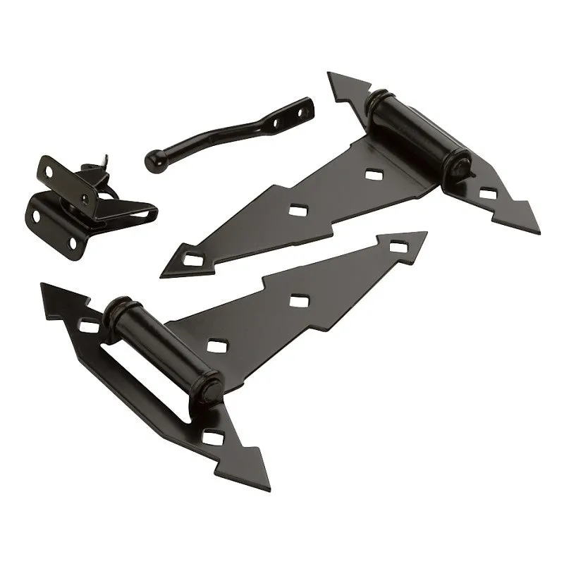 National Hardware DPV845 Series N243-899 Self-Latch Gate Kit, Steel, Black, 1-Piece