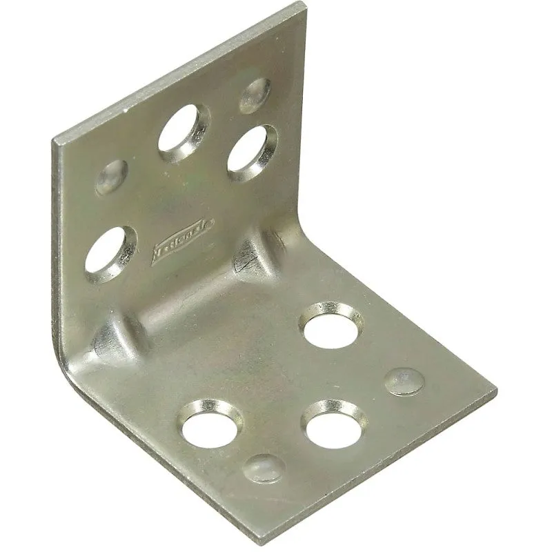 National Hardware MP121BC Series N285-510 Corner Brace, 1-1/2 in L, 1-1/2 in W, 1-1/2 in H, Steel, Zinc (Pack of 20)
