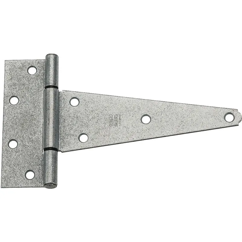 National Hardware N129-502 T-Hinge, 8 in H Frame Leaf, Steel, Galvanized, 60 lb
