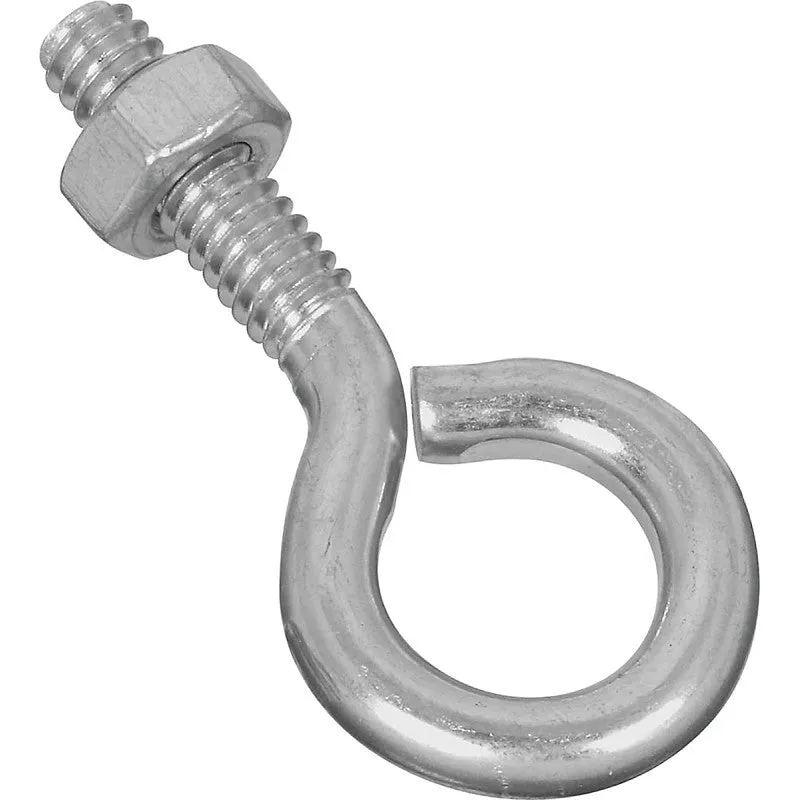 National Hardware N221-085 Eye Bolt, 1/4-20 Thread, 0.87 in L Thread, 0.56 in ID Dia Eye, 1.02 in L Shank, Steel, Zinc (Pack of 20)