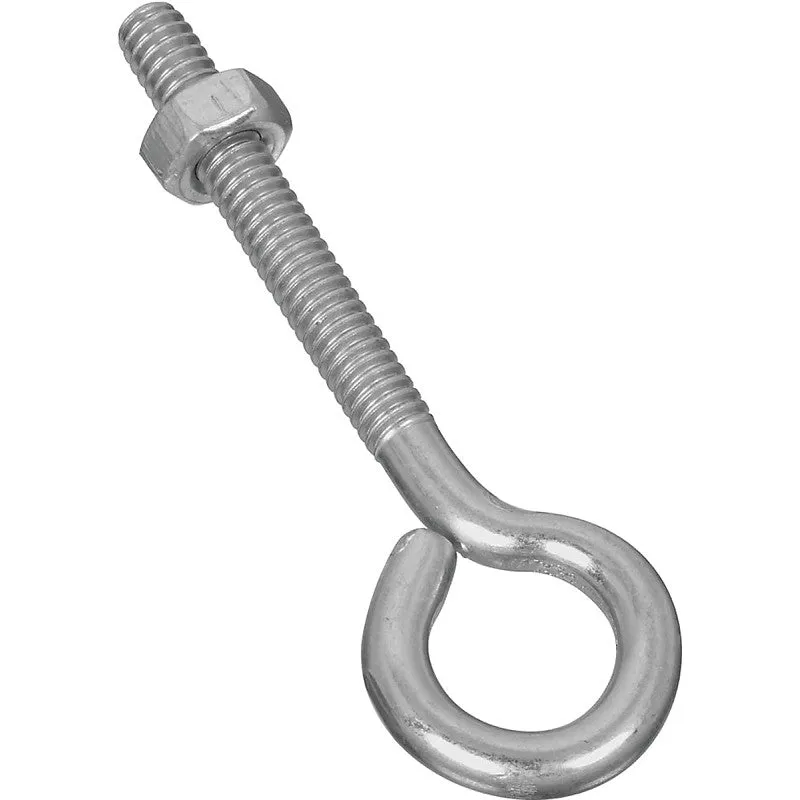 National Hardware N221-119 Eye Bolt, 1/4-20 Thread, 1-3/4 in L Thread, 0.56 in ID Dia Eye, 2.02 in L Shank, Steel, Zinc (Pack of 20)