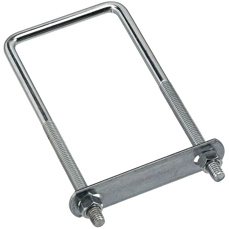 National Hardware N222-372 Square U-Bolt, 7 in L Inside, 3 in W Inside, 3/8-16 Thread, 3-3/4 in L Thread, Steel, Zinc (Pack of 5)