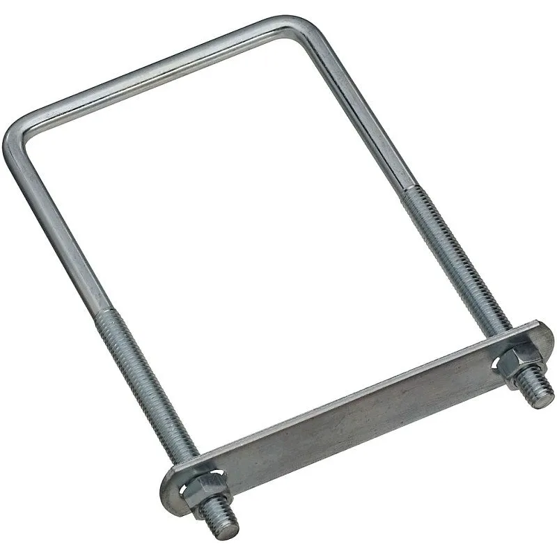 National Hardware N222-406 Square U-Bolt, 7 in L Inside, 4 in W Inside, 3/8-16 Thread, 3-3/4 in L Thread, Steel, Zinc (Pack of 5)