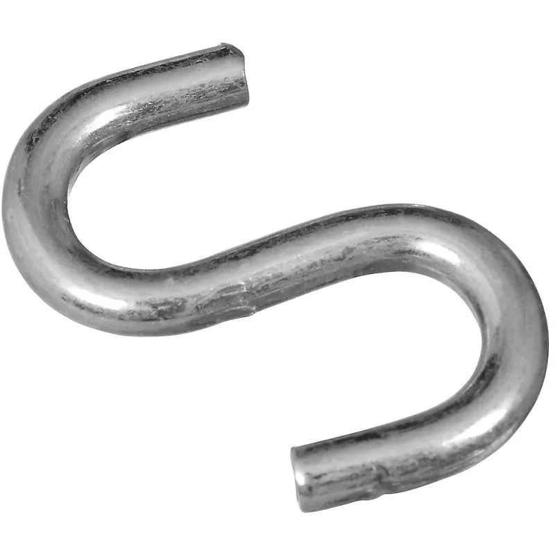 National Hardware N273-417 S-Hook, 1-1/2 in, 40 lb Working Load, 0.177 in Dia Wire, Steel, Zinc, 7/16 in Opening Size (Pack of 50)