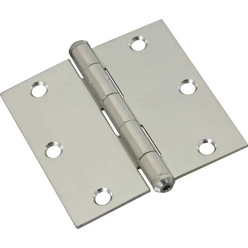 National Hardware N830-275 Door Hinge, Stainless Steel, Zinc, Non-Rising, Removable Pin, 3-1/2 in L Dimensions, 50 lb