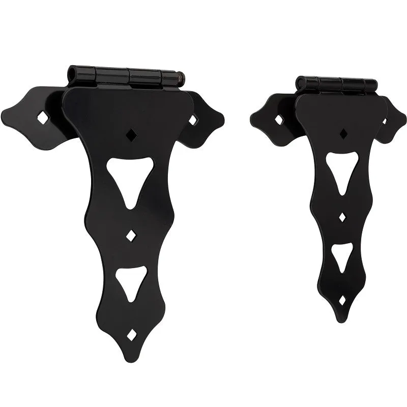 National Hardware Ornamental N109-034 Series T-Hinge, 9-3/8 in Frame Height, 10 in Frame Width, Steel, Black