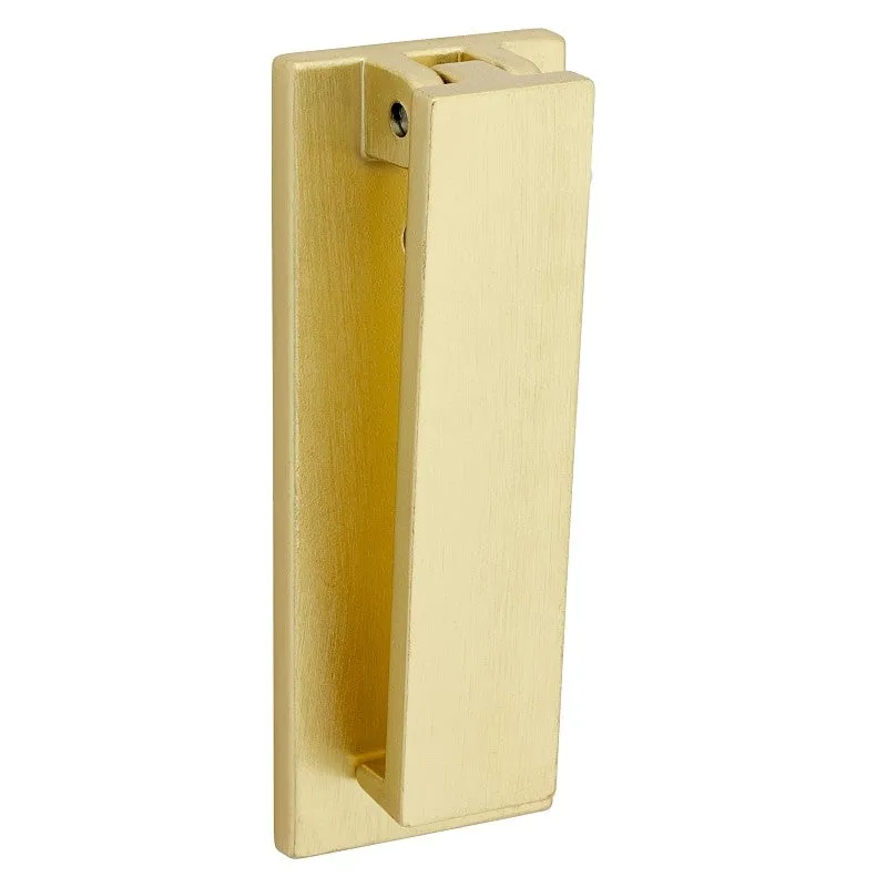 National Hardware Reed N336-705 Door Knocker, Aluminum, Brushed Gold, 1/8 in Mounting Hole