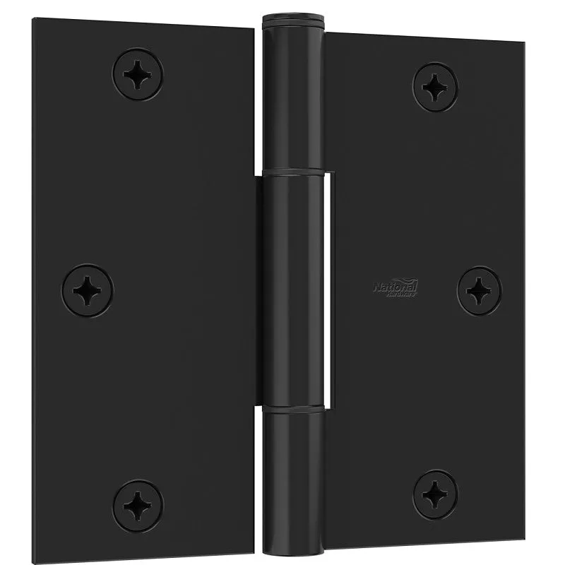 National Hardware Squeak Guard Series N830-445 Door Hinge, 3-1/2 in H Frame Leaf, 3/32 in Thick Frame Leaf, Steel, Matte