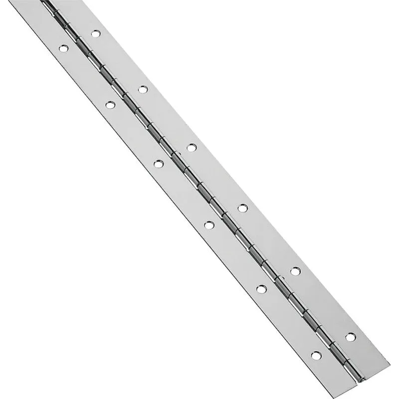 National Hardware V571 Series N266-957 Hinge, Stainless Steel, 1-1/2 in W, Continuous Hinge (Pack of 2)