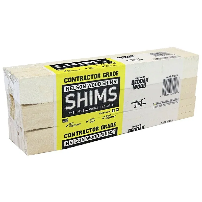 Nelson CSH12/42/12/48B Shim, 12 in L, Wood (Pack of 12)