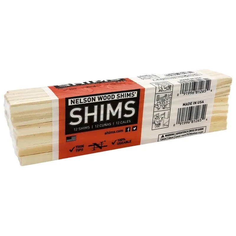 Nelson PSH8/12/36/65 Shim, 8 in L, 1-3/8 in W, 1/4 in Thick, Pine Wood (Pack of 36)