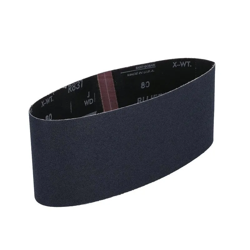 Norton 05472 Sanding Belt, 4 in W, 24 in L, 80 Grit, Medium, Zirconia Aluminum Abrasive