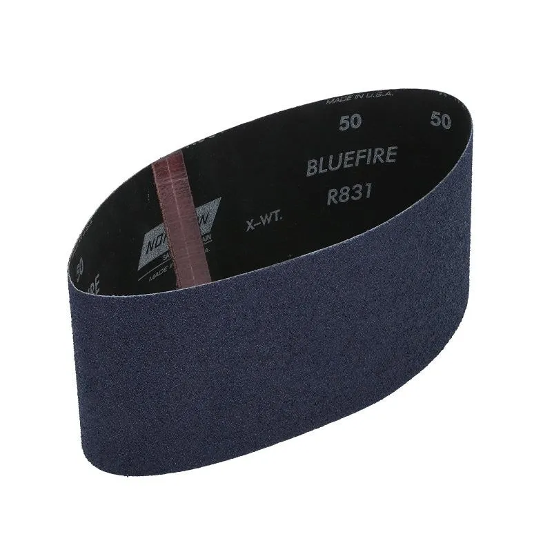 Norton 05473 Sanding Belt, 4 in W, 24 in L, 50 Grit, Coarse, Zirconia Aluminum Abrasive
