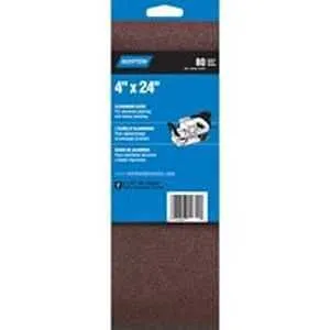 Norton 48725 Sanding Belt, 4 in W, 24 in L, 80 Grit, Medium, Aluminum Oxide Abrasive (Pack of 5)
