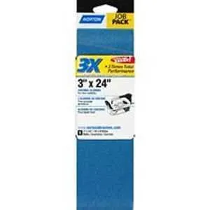 Norton 49271 Sanding Belt, 3 in W, 24 in L, Zirconia Aluminum Abrasive, 50 Grit, Coarse