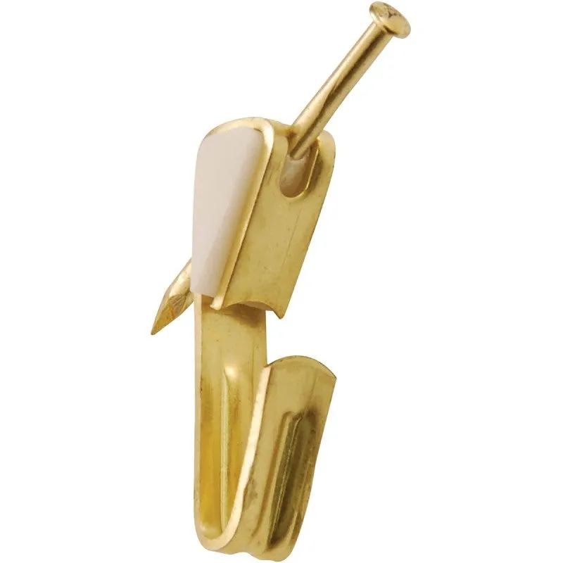 OOK 50582 Picture Hanger, 10 lb, Steel, Brass, Gold, 6/PK (Pack of 12)