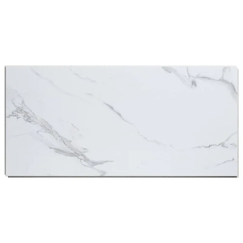 Palisade 53510 Small Wall Tile, 23.2 in L, 11.1 in W, Interlocking Edge, Vinyl, Carrara Marble, Adhesive Installation