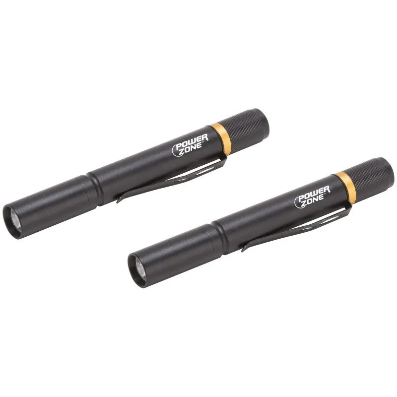 PowerZone 12245 Penlight, AAA Battery, LED Lamp, 100 Lumens, 30 m Beam Distance, 4 hrs Run Time, Black