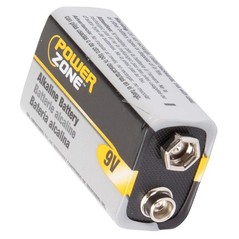 PowerZone 6LR61-2P-DB Battery, 9 V Battery, Zinc, Manganese Dioxide, and Potassium Hydroxide (Pack of 15)
