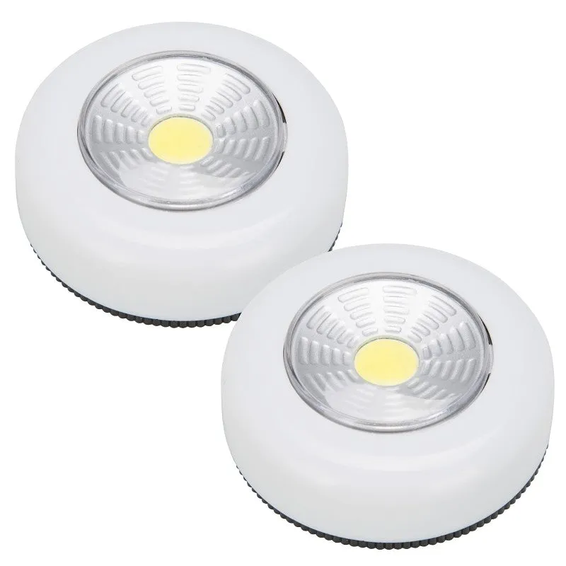 PowerZone F12004 LED Puck Light, LED-Lamp, LED Lamp, 35 Lumens, ABS Fixture, White Fixture, White Fixture (Pack of 12)