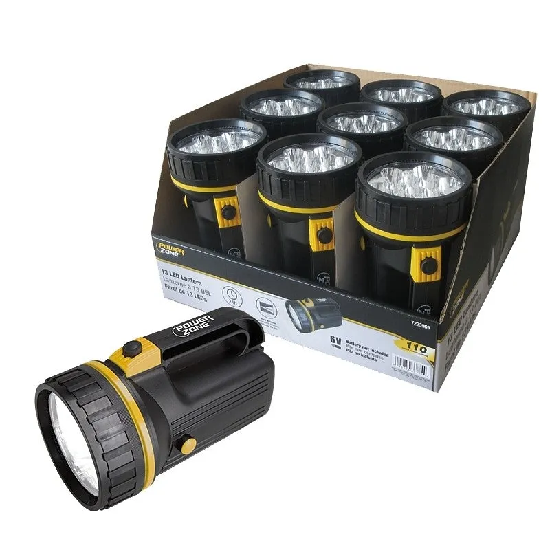PowerZone LFL213-4D 13 LED Lantern, 6 V Battery, LED Lamp, Plastic (Pack of 9)