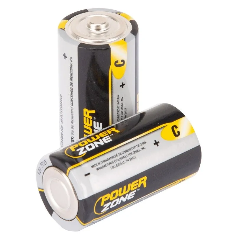 PowerZone LR14-4P-DB Battery, 1.5 V Battery, C Battery, Zinc, Manganese Dioxide, and Potassium Hydroxide (Pack of 12)