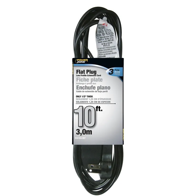 PowerZone OR932610 Extension Cord, 16 AWG Cable, 5-15P Grounded Plug, 5-15R Grounded Receptacle, 10 ft L, 125 V