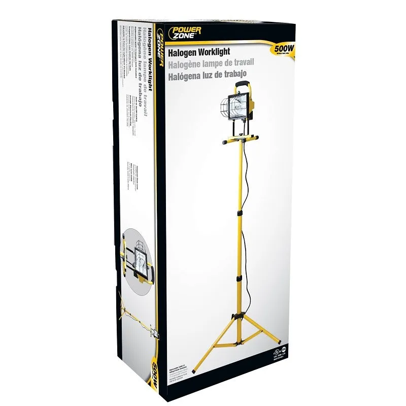 PowerZone ORHLT5006 Work Light, 1-Lamp, Halogen Lamp, 8000 Lumens, Yellow