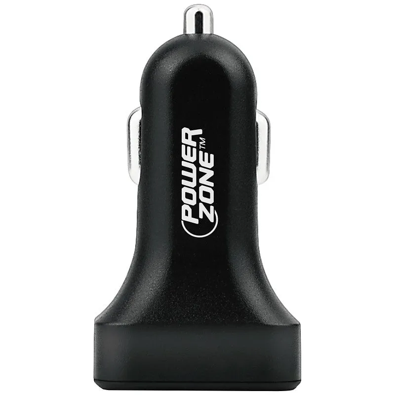 PowerZone U12 Dual USB Car Charger, Black