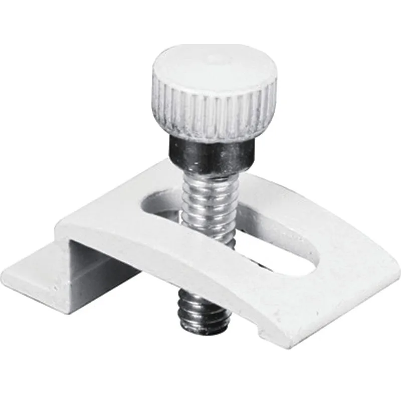Prime-Line 326-0197 Storm Door Panel Clip, 3/4 in L x 1/2 in W x 1/4 in D Dimensions, Aluminum, White (Pack of 6)