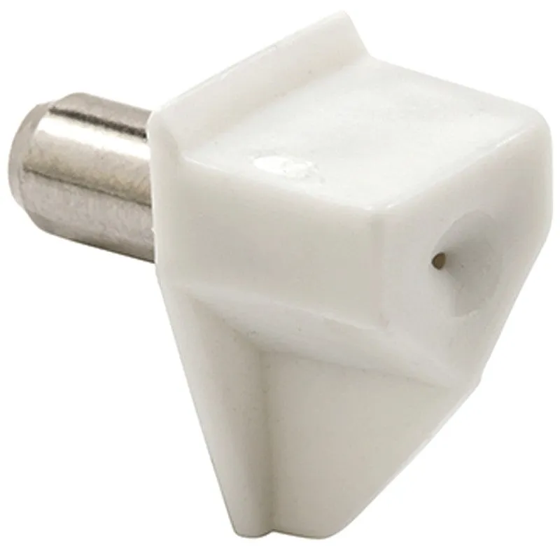 Prime-Line 698-9735 Shelf Support Peg 15 lb, Metal/Plastic, White (Pack of 6)