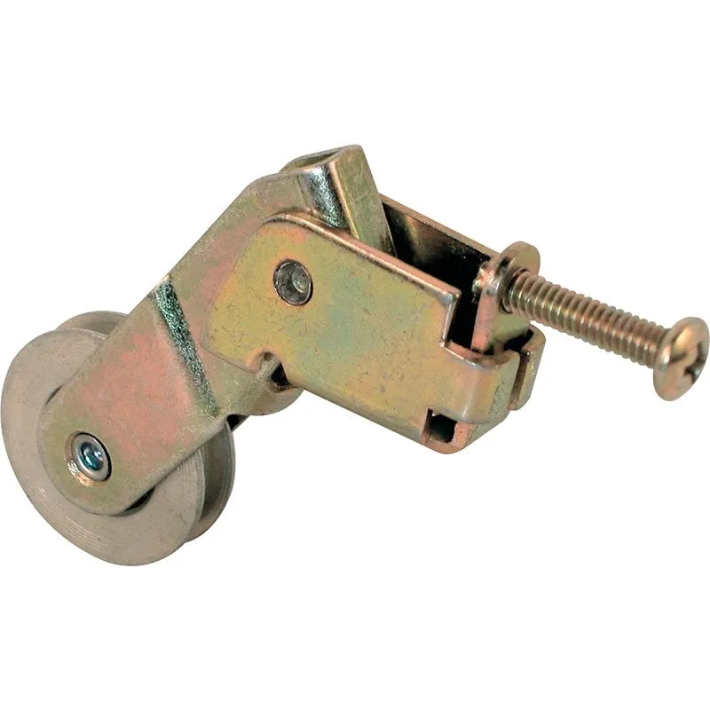 Prime-Line B 656 Adjustable Center Grooved Roller Assembly, 1 in Dia Roller, 1/4 in W Roller, Steel Roller, 7/16 in W