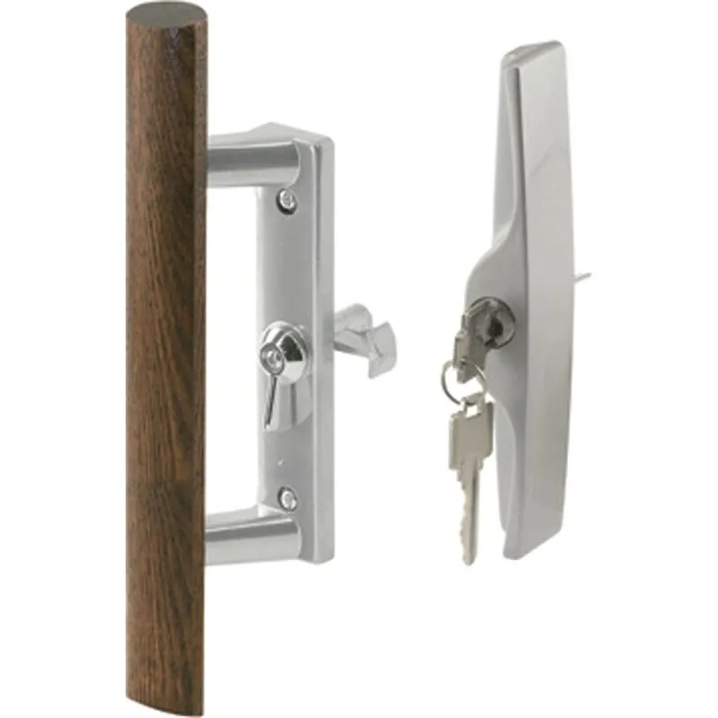 Prime-Line C 1064 Handle Set, Different Key, Aluminum, Aluminum, 1 in Thick Door