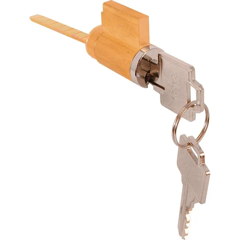 Prime-Line E 2000 Cylinder Lock, Alike Key, Brass, Chrome, 1-1/4 in Thick Door
