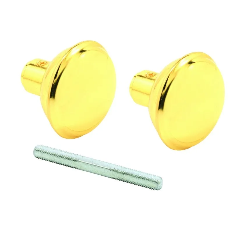 Prime-Line E 2297 Replacement Knob, 2-3/16 in Dia, Brass, Polished