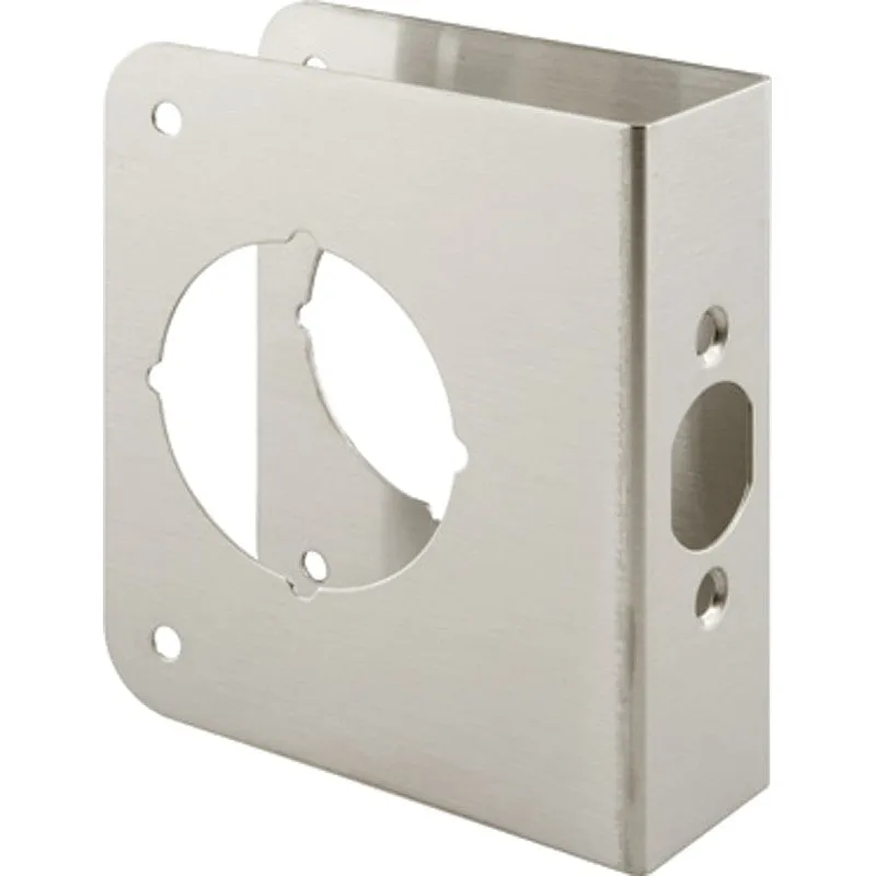 Prime-Line U 9590 Series Lock and Door Reinforcer, Stainless Steel, 2-3/8 in Backset, 1-3/4 in Thick Door, 4-1/2 in H