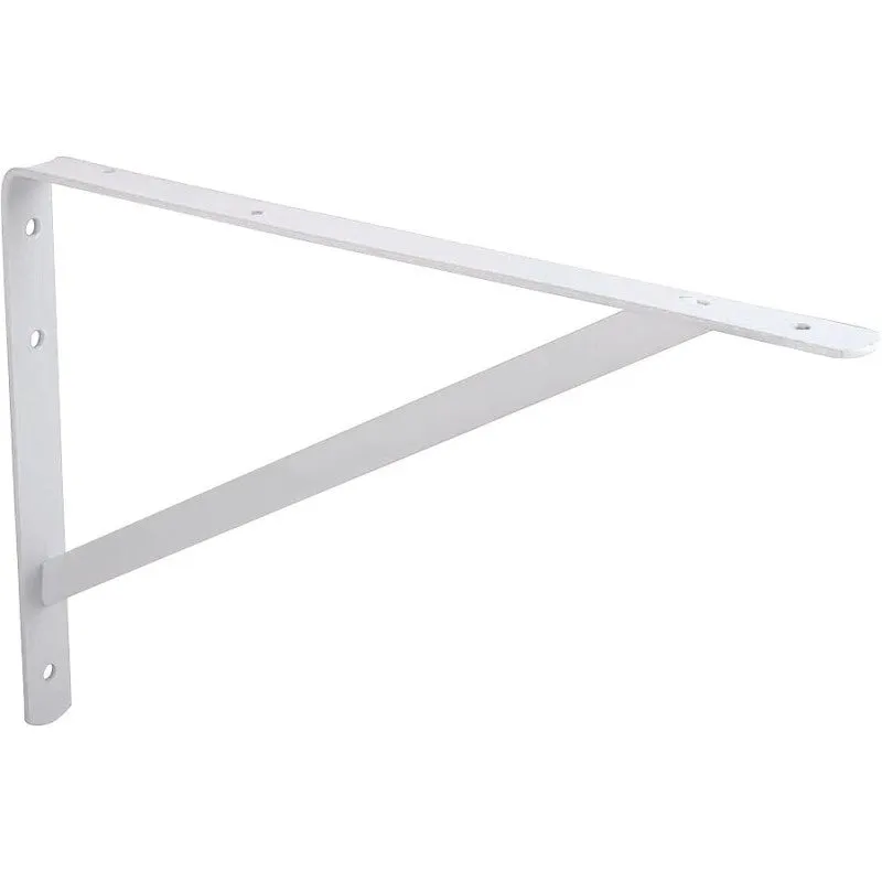 ProSource 21024PHL-PS Heavy-Duty Shelf Bracket, 550 lb/Piece, 12 in L, 8 in H, Steel, White (Pack of 8)