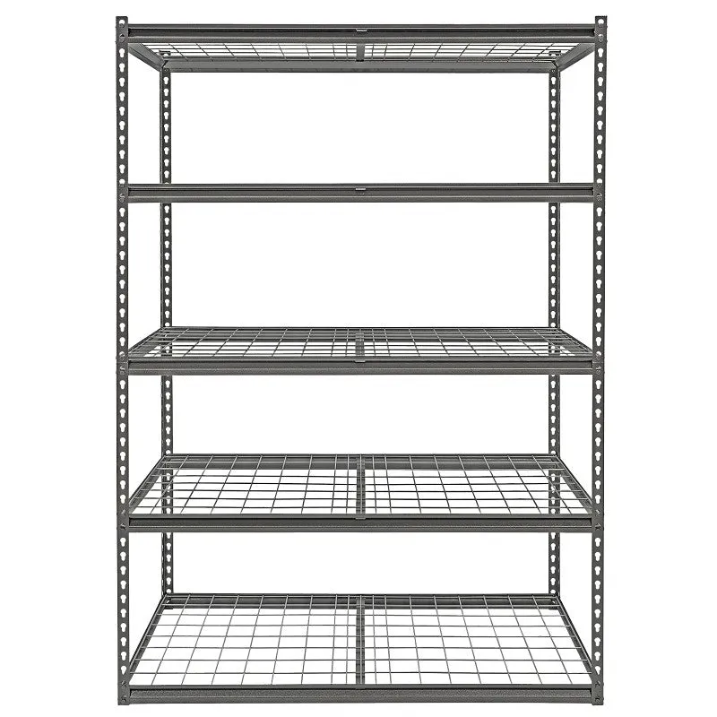 ProSource 310-ORG2505M Boltless Shelving Unit with Wire Decking, 5000 lb, 5-Shelf, 48 in OAW, 24 in OAD, 72 in OAH