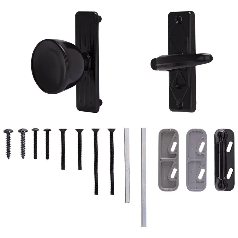 ProSource 47035-UK-PS Knob Latch, Zinc, Black, 5/8 to 1-1/2 in Thick Door, 1 in Backset