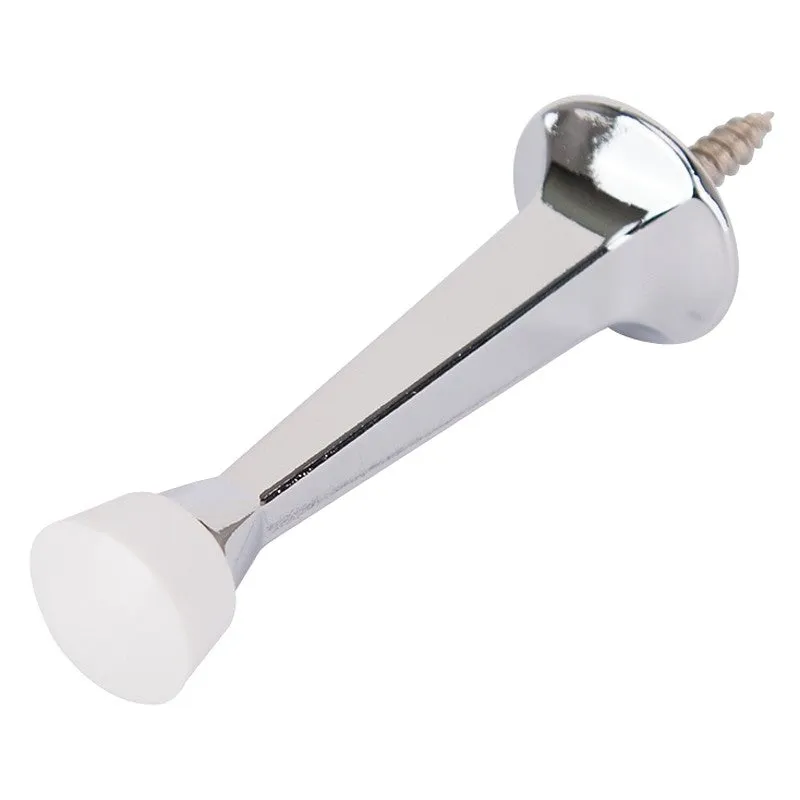 ProSource CL-208C-CH-PS Heavy-Duty Rigid Door Stop, 1 in Dia Base, 3 in Projection, Die-Cast Zinc & Plastic, Chrome